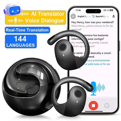 GreatWall AI Real-Time Translation Wireless Bluetooth Earphones Supporting Over 100 Voice Languages Translation Headphones