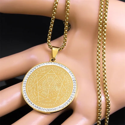 Seven Archangels Medal Angel Necklace for Women Men