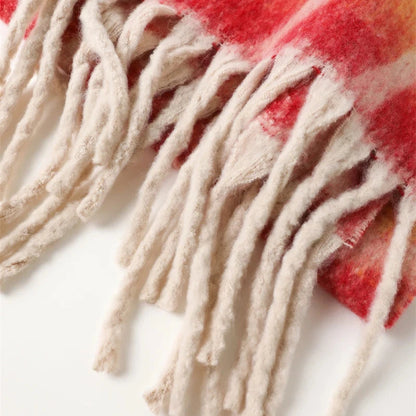 2025 New Rainbow Color Stripe Winter Warm Women Scarf Cashmere Luxury Shawls Thick Neckerchief Hijab Wraps Pashmina Foulard