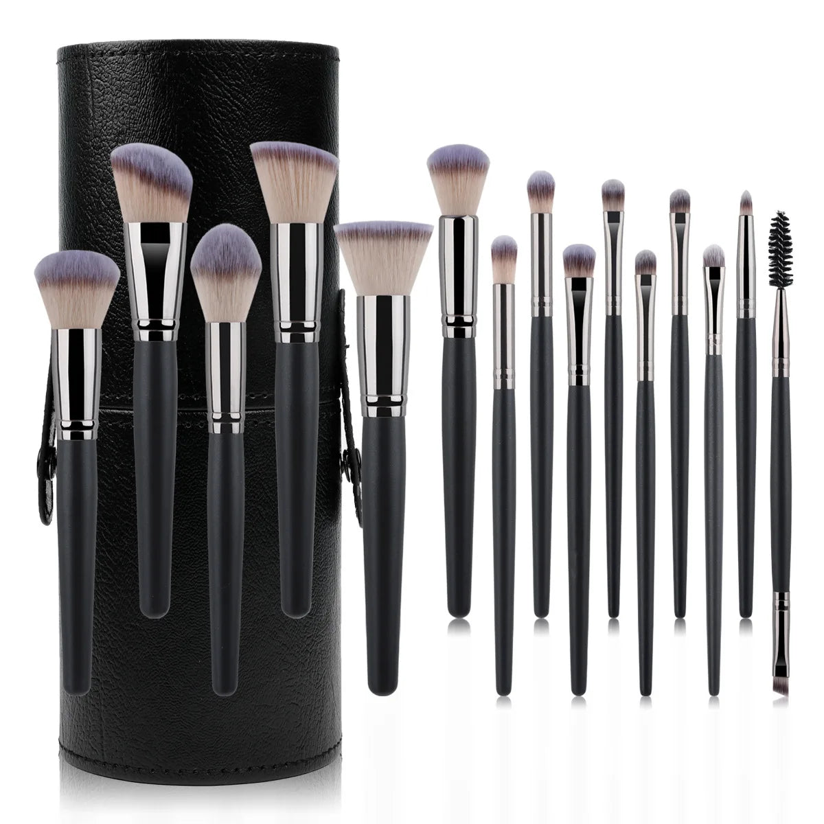 New Cangzhou15Pink Plaid Makeup Brush Set Rose Gold Wooden Handle Makeup Tools - AMULET RING STORE