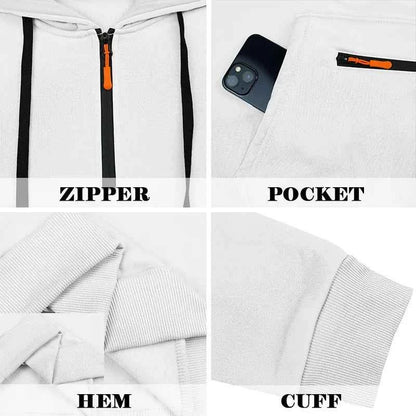 Men's Hooded Fleece Pullover Sporty Casual Jacket European American Style Autumn Winter Warm Comfortable Men's Outerwear