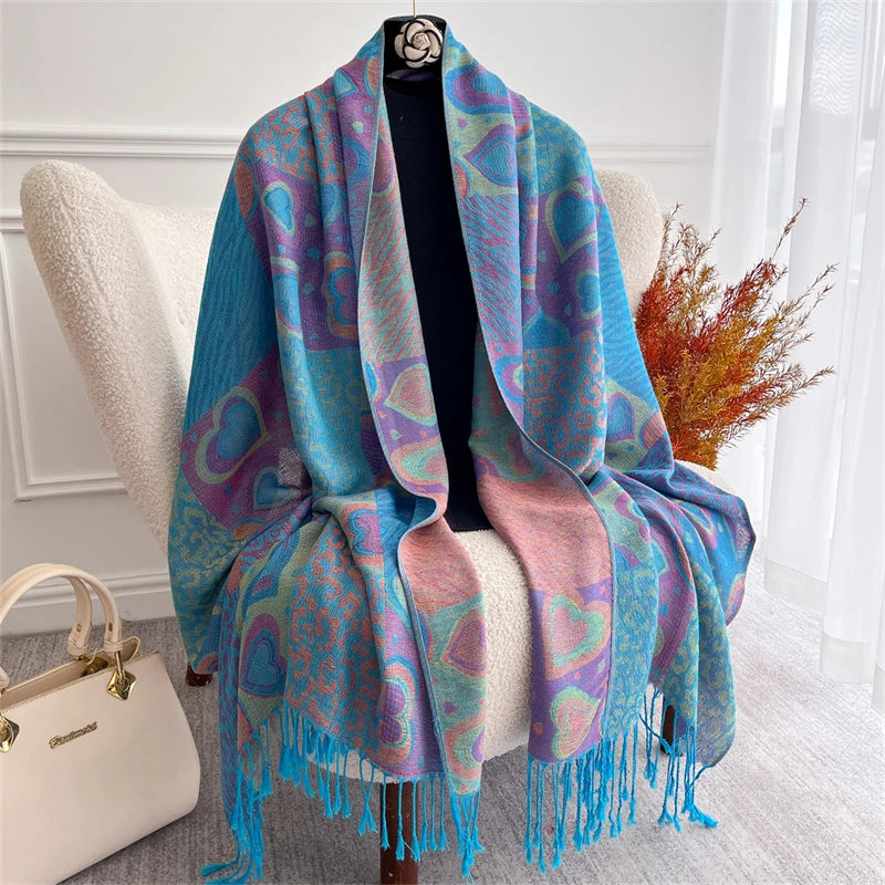 Autumn Bohemian Ethnic Paisley Cashmere Shawls Scarf for Women Warm Jacquard Pashmina Scarves Print Design Lady Foulard Stoles - AMULET RING STORE