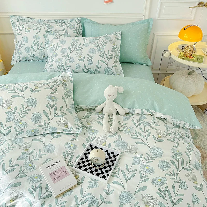 100% Cotton Bedding Set Duvet Cover Set 1 Quilt Cover 2 Pillowcases No Sheet- Ultra Soft Breathable Hypoallergenic - AMULET RING STORE