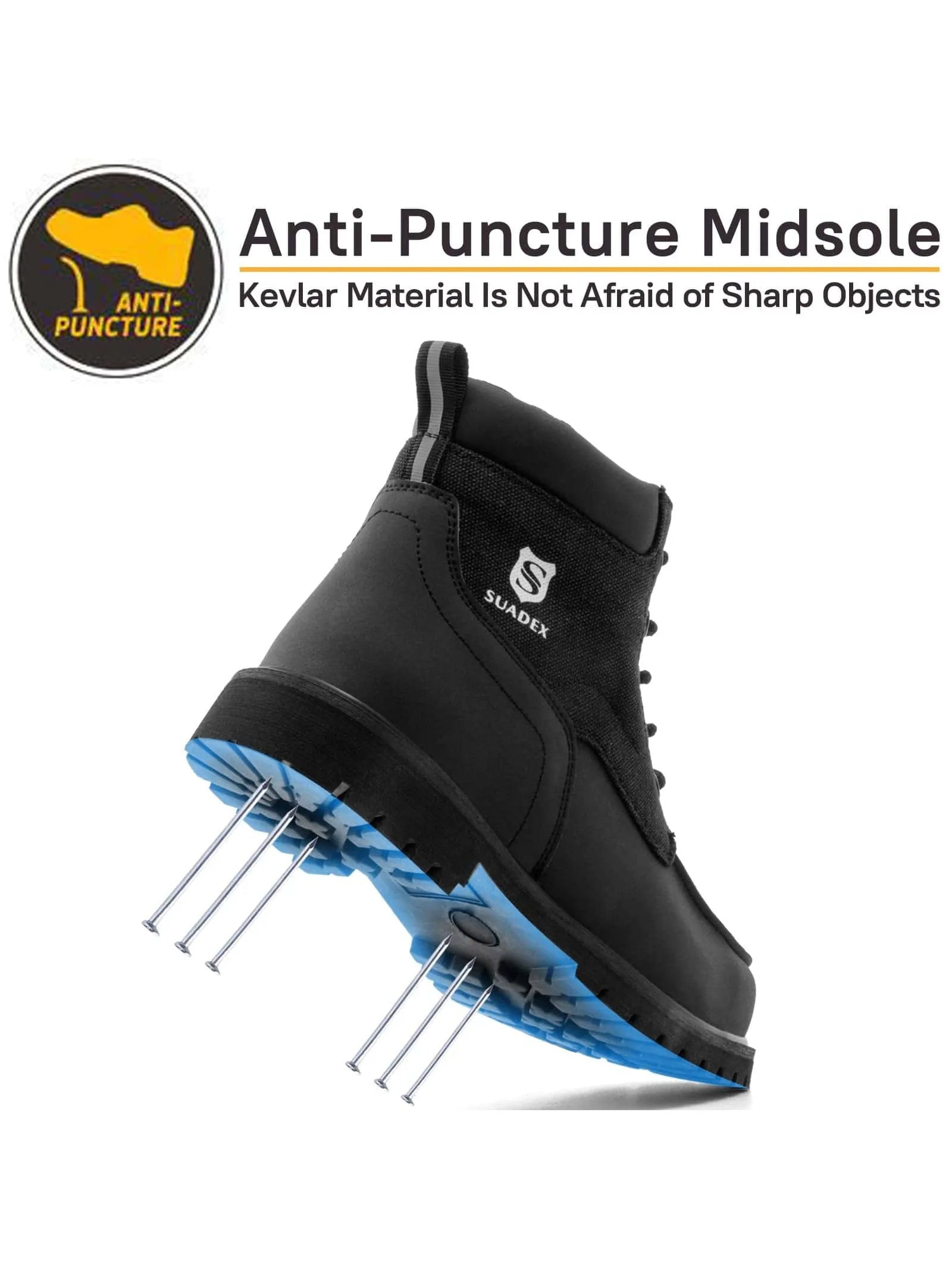 SUADEX Steel Toe Boots for Men Women Waterproof Indestructible Work Safety Boot Outdoor Protection Construction Shoes - AMULET RING STORE