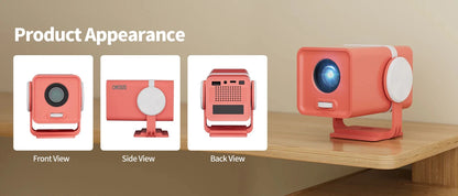 DESS Projector 4K Mini Portable Build-in Apps WIFI6 Mirror SmartPhone For 4K Video Home Cinema Projector Outdoor Rotatable 180°