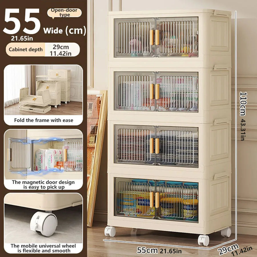 1/2/3/4/5 layers Multifunction Storage Cabinet Foldable Dustproof Wardrobe Easy-to-Install Storage Boxes - AMULET RING STORE
