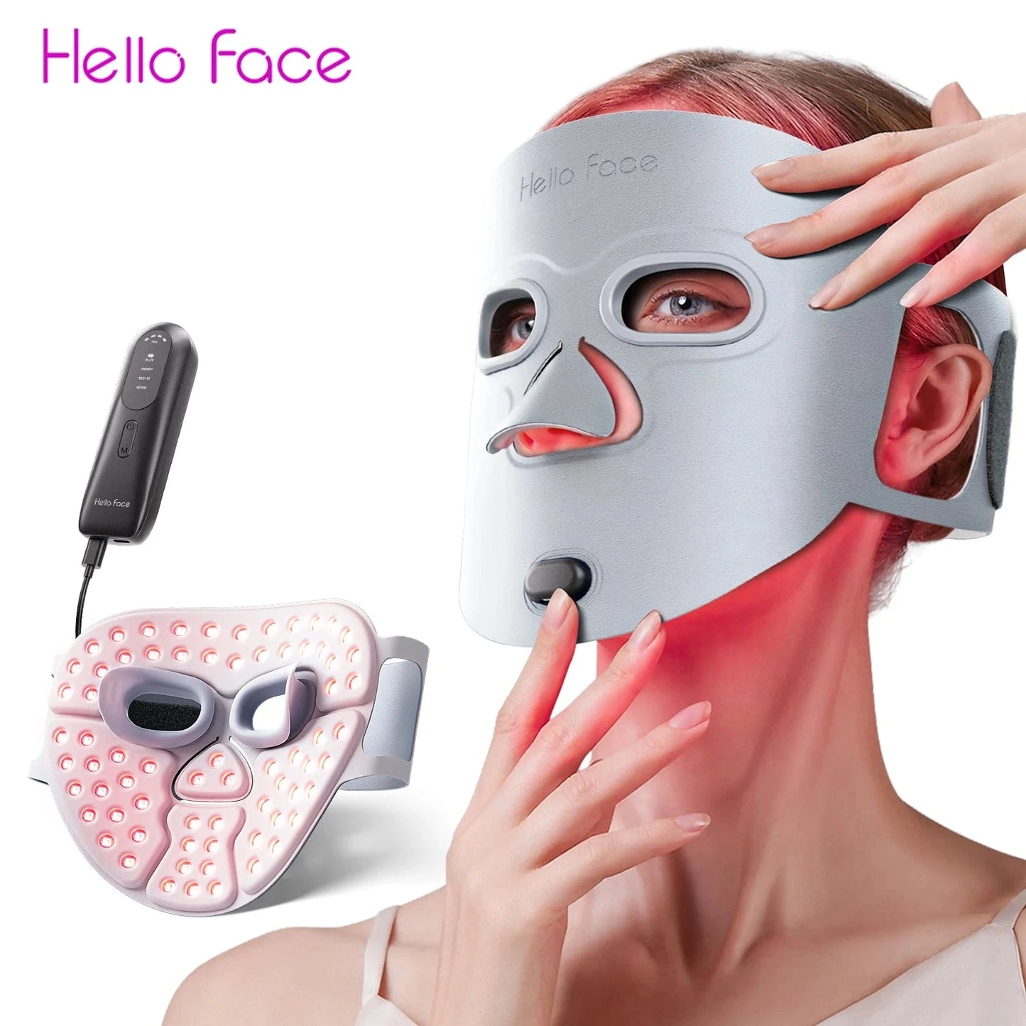 Hello Face Roller Ice Facial Massage Reusable 2 Shape Heads Freezable Ice Massager Lifting Tools