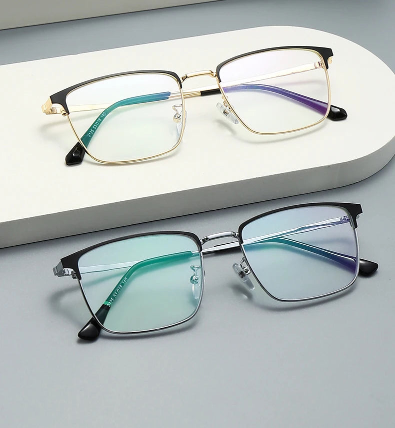 Men Prescription Glasses Optics Lenses  Reading Glasses Women Blue Light Blocking Myopia Eyewear Metal Titanium Eyeglasses Frame