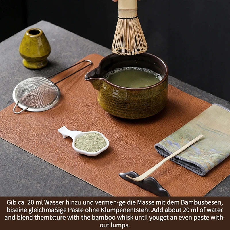 7pcs 4pcs Japanese Matcha Set Handmade Home Easy Clean Bowl Bamboo Whisk Teaspoon Tea Sets Tea Making Tools Accessories Ceremony - AMULET RING STORE