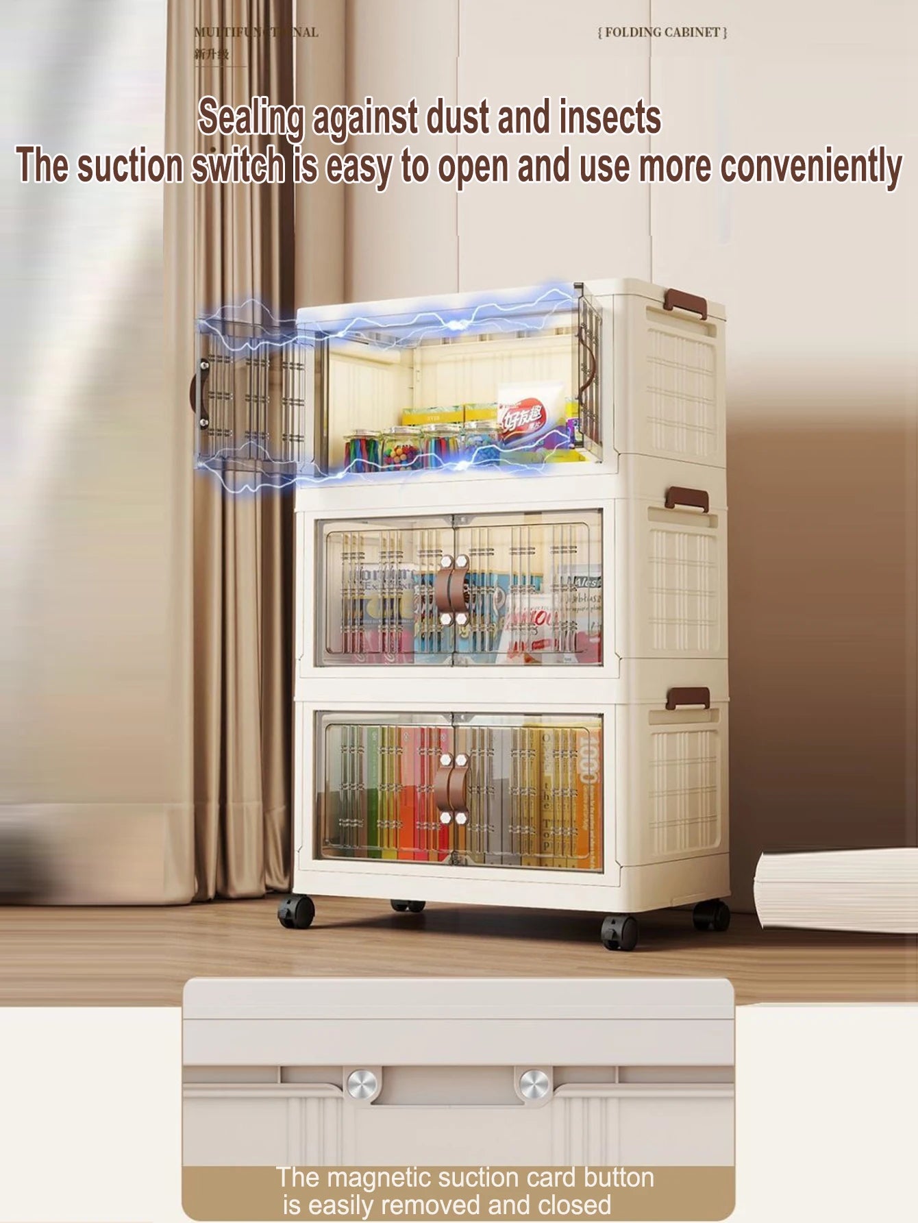 Multifunction Dustproof Wardrobe Large Capacity Folding Storage Cabinet Sundries Storage Box - AMULET RING STORE