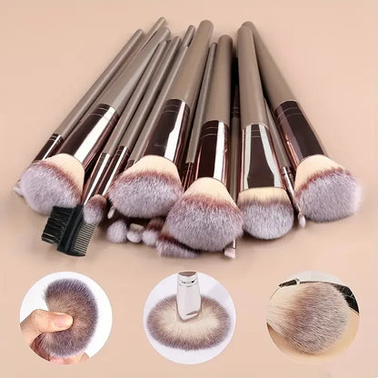 3-20PCS Makeup Brushes Set Eyeshadow Fluffy Foundation Concealer Blush Highlighter Storage Box Female Cosmetics Beauty Tools - AMULET RING STORE