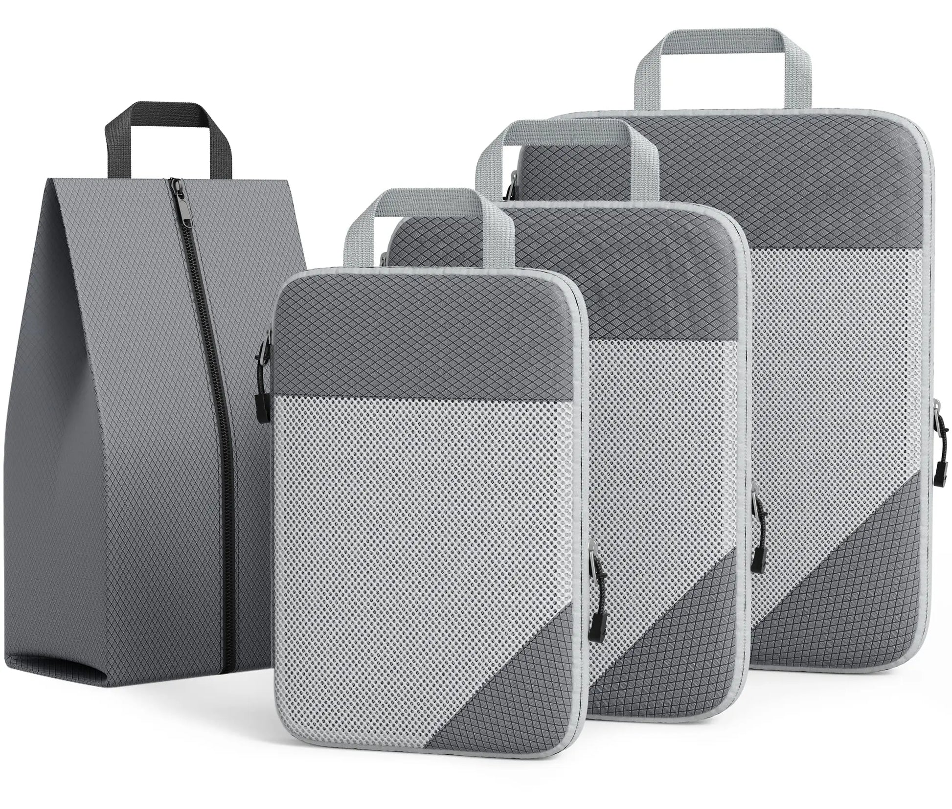 3/6PCS Compressed Packing Cubes Travel Storage Set With Shoe Bag Mesh Visual Luggage Organizer Portable Lightweight Suitcase Bag - AMULET RING STORE