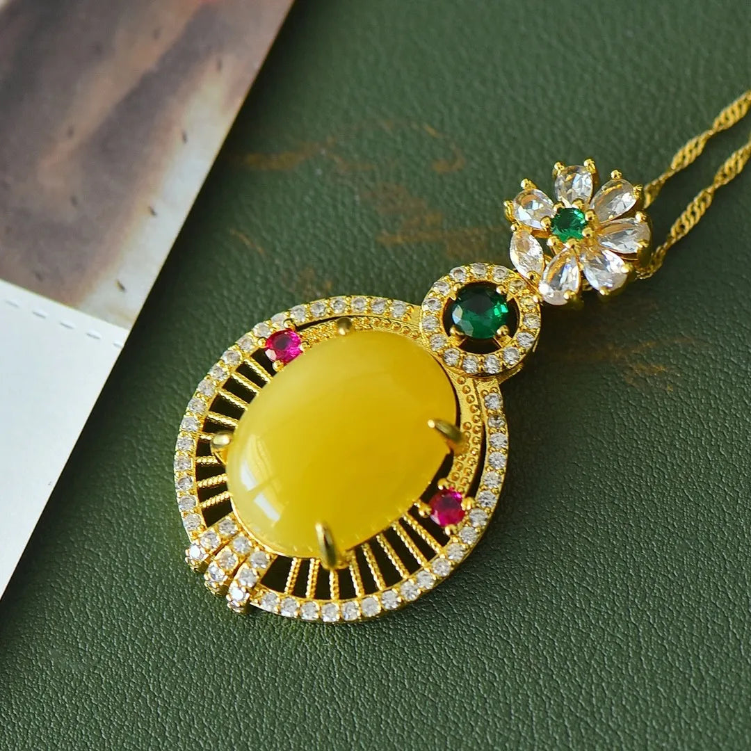 Natural Amber Necklace Chokers Women Healing Gemstone Fine Jewelry Genuine Baltic Amber Tumbled Stone Beaded Necklaces