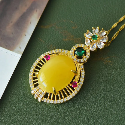 Natural Amber Necklace Chokers Women Healing Gemstone Fine Jewelry Genuine Baltic Amber Tumbled Stone Beaded Necklaces