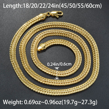 Hip Hop Chain Neck Choker Jewelry for Men Boy 18k Gold Plated Minimalist Long Necklace Italian Man Birthday Party Gift Wholesale - AMULET RING STORE