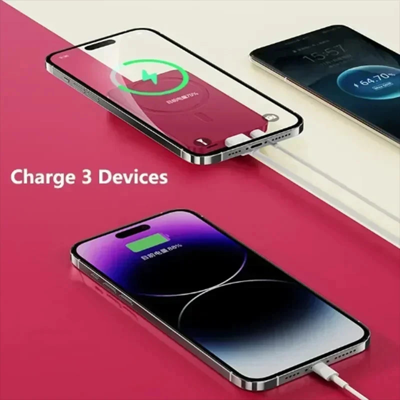 OnePlus 50000mAh Magnetic Wireless Charger Power Bank External Battery Fast Charging PowerBank For Android iPhone 15 16 Xiaomi - AMULET RING STORE