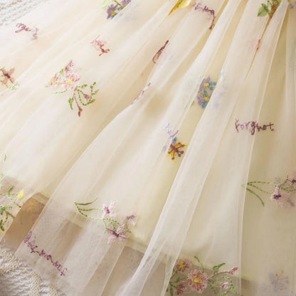 Delicate Party Prom Evening Dress Colorful Flower Embroidery Dresses Fashion Butterfly Princess Dress Birthday Princess Clothes