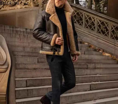 Winter Leather Jackets for Men Fashion Plush Lining Warm Comfortable High Quality Leather Coats Men's Luxury Motorcycle Jackets