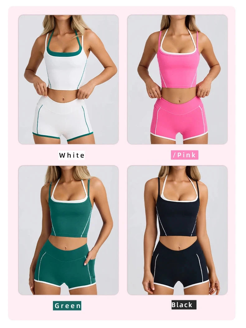 ‌Women's Tracksuits High Waist Yoga Shorts - Butt Lifting Gym Fitness Elastic Tight Naked Workout Shorts Yoga Set Sportswear