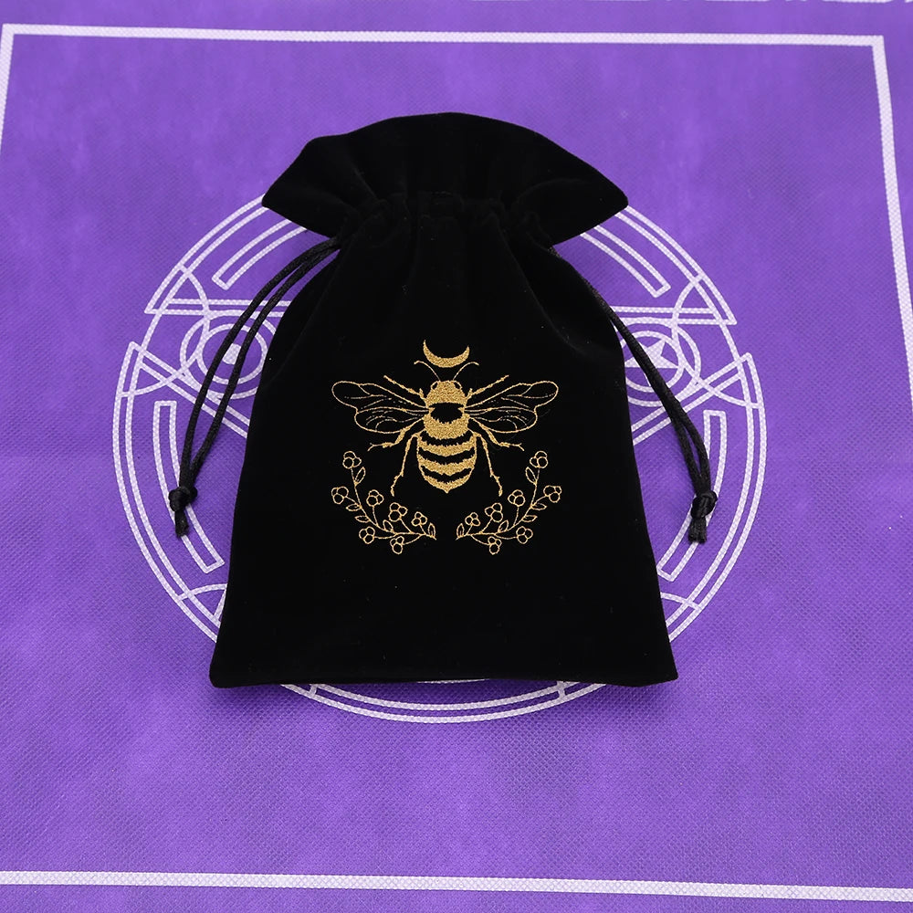 Tarot Card Bag Composite Fleece Drawstring Storage Bag Tarots Storage Bag Dice Bag Rune Jewelry Pouch Christmas Party Gift Pouch - AMULET RING STORE