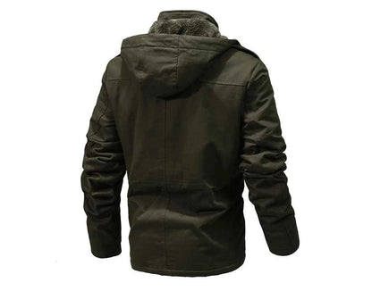 Winter Men's Warm Padded Jackets Fashion Men Fleece Lined Thermal Hooded Coats Men Mountain Ski Windbreaker Jackets Clothing