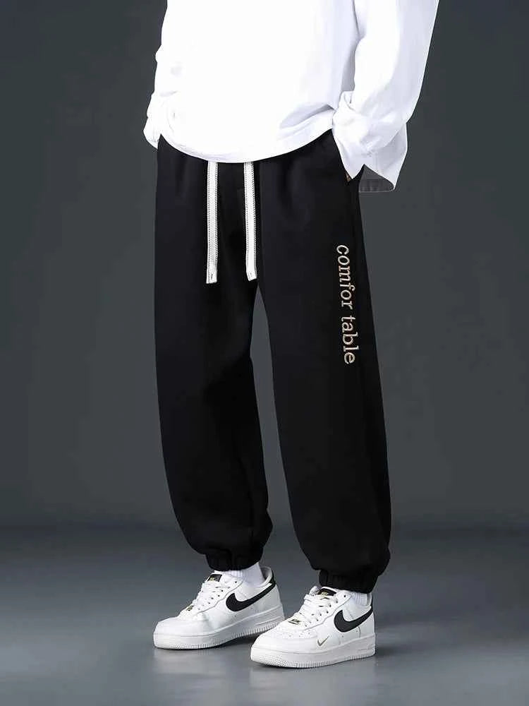 Big Size Men Sweatpants Spring Autumn Casual Baggy Jogger Pants String Banding Solid Color Sportswear Cotton Loose Trousers 8XL