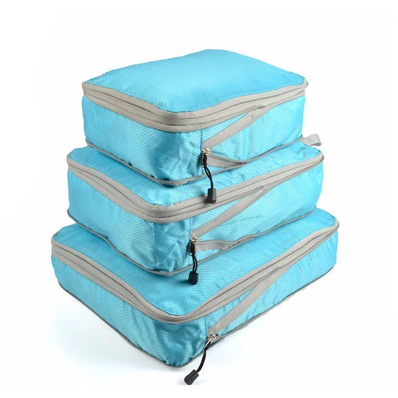 Travel Compression Packing Cubes Suitcase Luggage Organizer Set Zipper Foldable Storage Bag for Clothes Shoes Travel Accessories - AMULET RING STORE