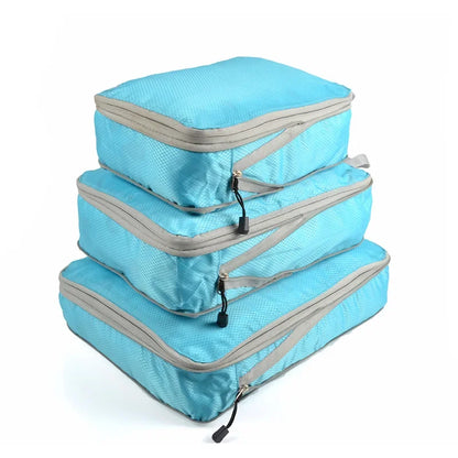 Travel Compression Packing Cubes Suitcase Luggage Organizer Set Zipper Foldable Storage Bag for Clothes Shoes Travel Accessories - AMULET RING STORE