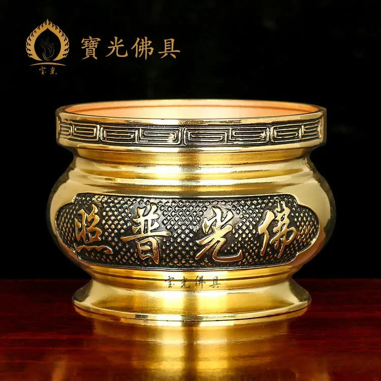 Metal incense burner Buddha tool Backflow fragrance Censer Buddhist Hall pray church tea light burner the god of wealth - AMULET RING STORE