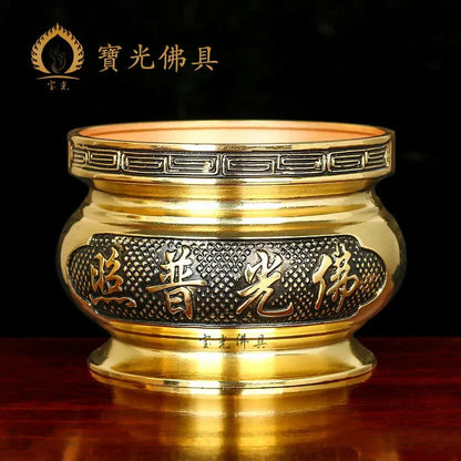 Metal incense burner Buddha tool Backflow fragrance Censer Buddhist Hall pray church tea light burner the god of wealth - AMULET RING STORE