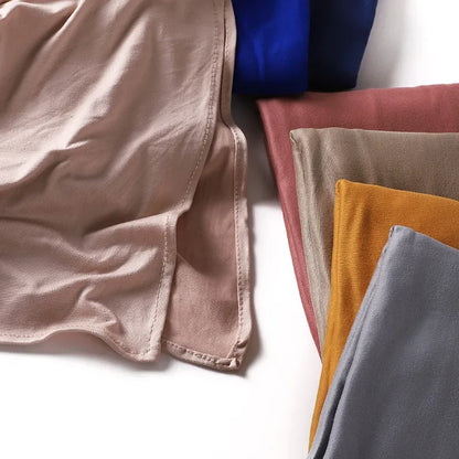 Newest Milk Silk Jersey Hijabs for Women Soft Warm Muslim Woman Turban Hoofddoek Headscarf Good Stitch Stretch Jesey HIjab Scarf - AMULET RING STORE