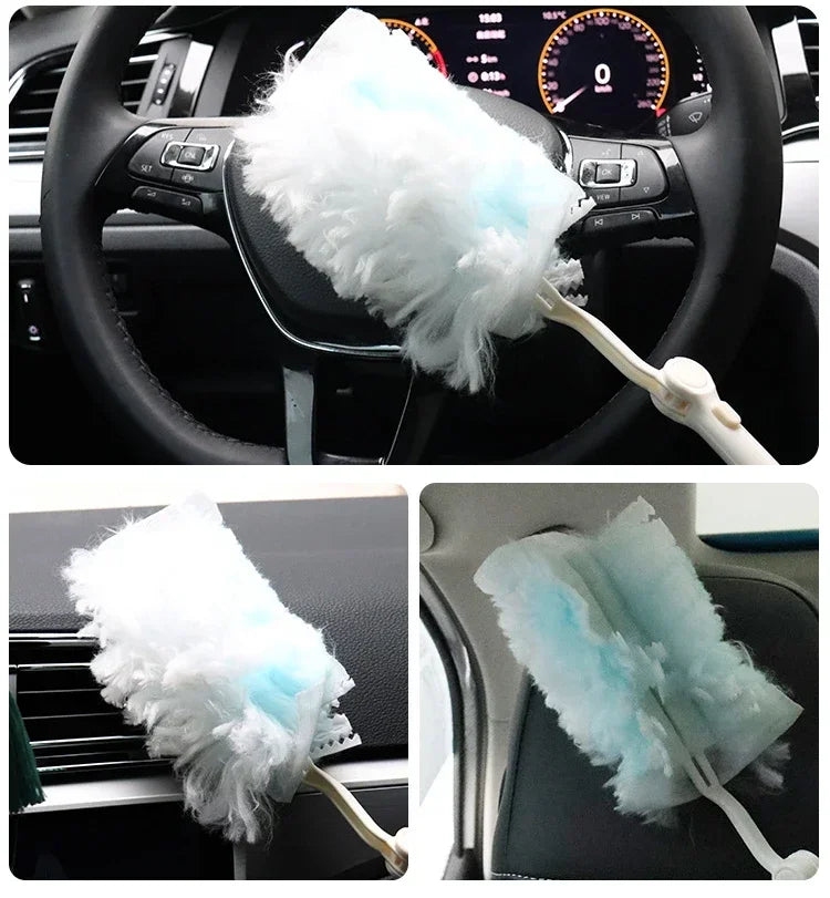 Bulk Duster Brush Disposable Duster with Replace Head Refills For Cleaning Home Office Blinds Car Surface Duster Cleaning Tool - AMULET RING STORE