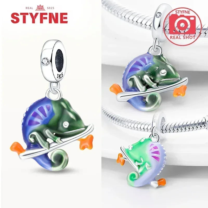 S925 Silver Glow-in-the-dark Firefly Charm Pendant Fit Original Charms Bracelet Gift Beads for Women Diy Fine Jewelry Gifts - AMULET RING STORE