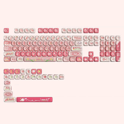134 Keys Pink Cat  MOA Profile PBT Keycaps Customs Dye Sub Key caps for 61/87/104 Cherry MX Switch Gaming Mechanical Keyboard