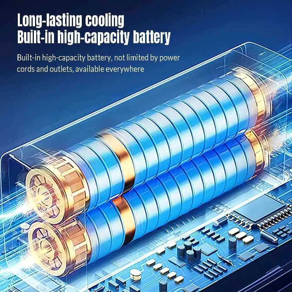 Mini Cold Airconditioner Fan 2-Speed 1800mHA Humidifier Mist Cooler USB Charging 500ml Water Tank Cooler for Home Office Dorm