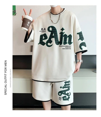 Youth Fashion Short Sleeve T-Shirt Shorts Summer Tracksuit