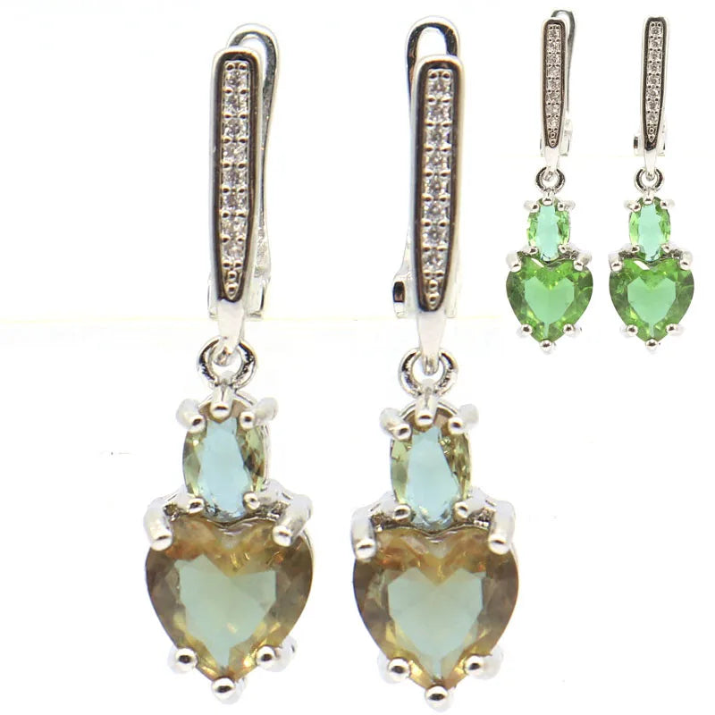 Buy 4 Get 1 Free 34x8mm 5.6g Color Changing Zultanite Alexandrite Topaz CZ Women Gift Silver Dangle Earrings