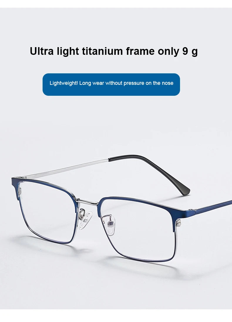 Men Prescription Glasses Optics Lenses  Reading Glasses Women Blue Light Blocking Myopia Eyewear Metal Titanium Eyeglasses Frame