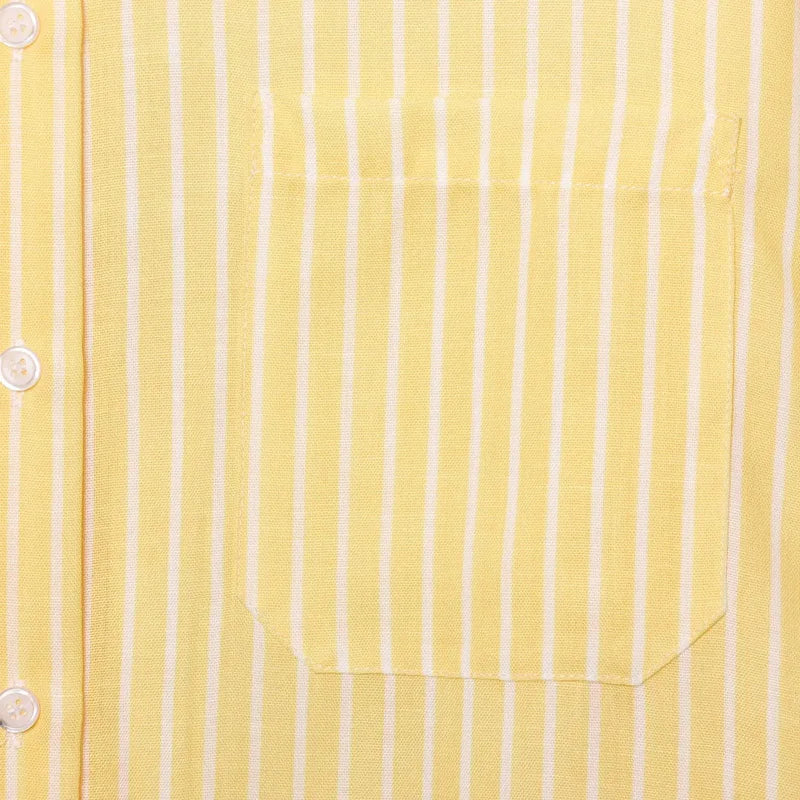 HXAO Women's Striped Shirt Long Sleeve Yellow Shirt Spring Summer Long Button Up Shirts And Blouses Casual Loose Fit Shirt