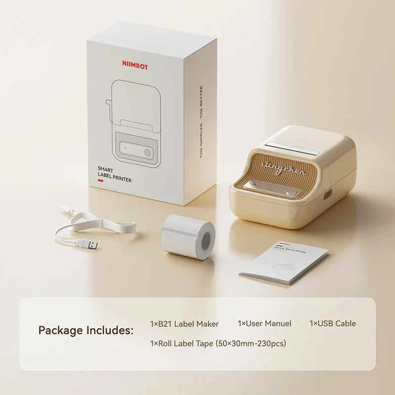 NIIMBOT B21/B1 Portable Thermal Printer 1500mAh Wireless Sticker Printer With Self-adhesive Labels For Barcode Clothing Jewelry