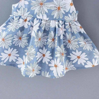 (Girls 0-3 Years Old) Summer New Girls Dress Floral Print Little Fresh Everyday Sweet Princess Dress with Bow