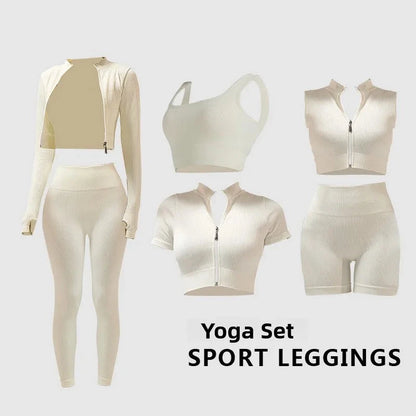 Fitn Yoga Clothes Set High Collar Zipper Bal ort Sve Long Sve orts Women's Sportswear Tee-quarter Length ...