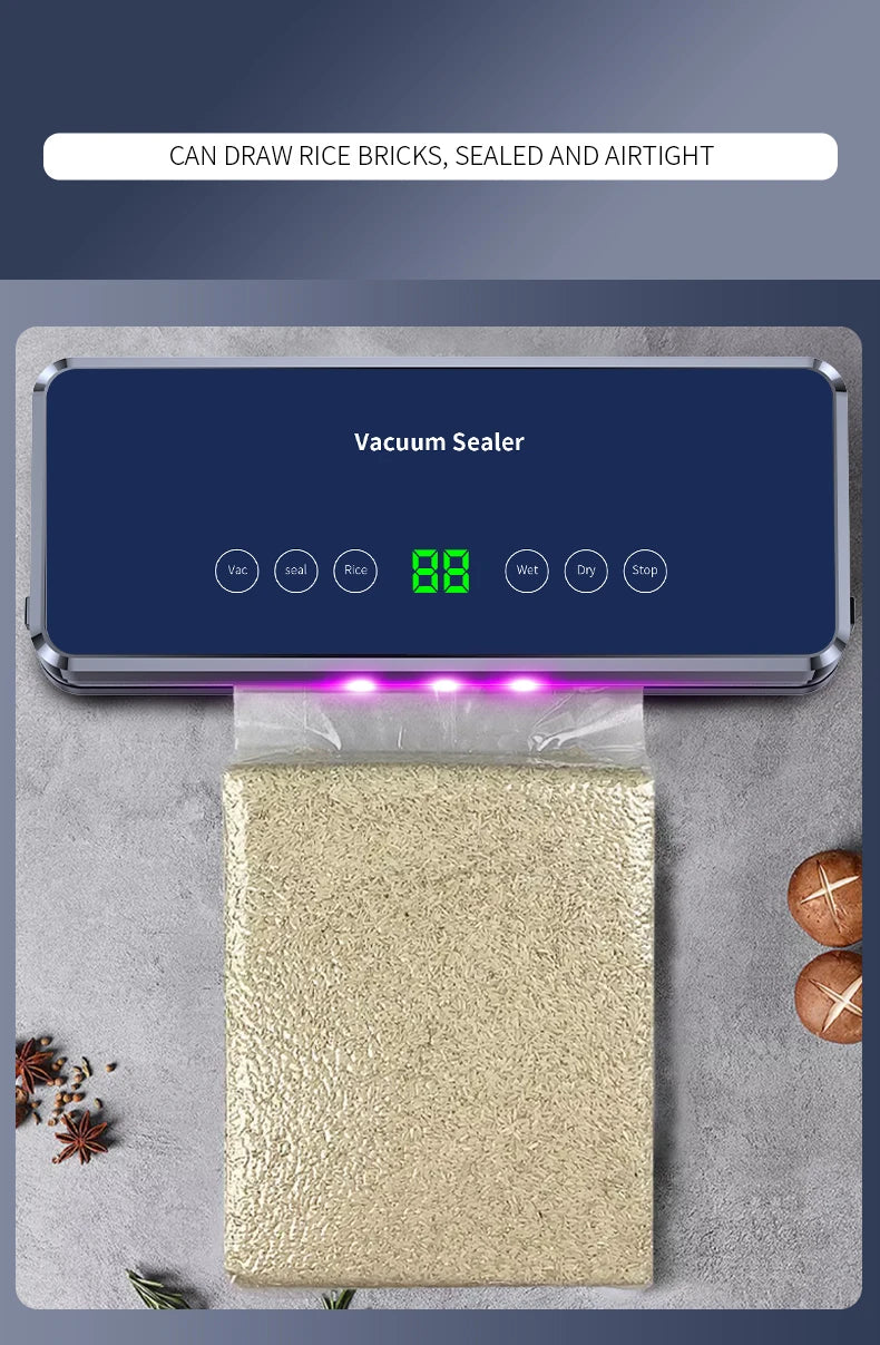 Home fully automatic vacuum sealing machine Food packaging machine Fresh preservation machine Wet and dry plastic sealing machin - AMULET RING STORE