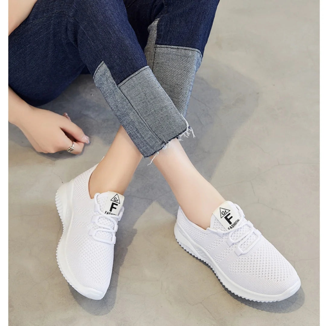 Women's shoes 2025 mesh breathable comfortable sports shoes soft sole lightweight fashion casual shoes - AMULET RING STORE