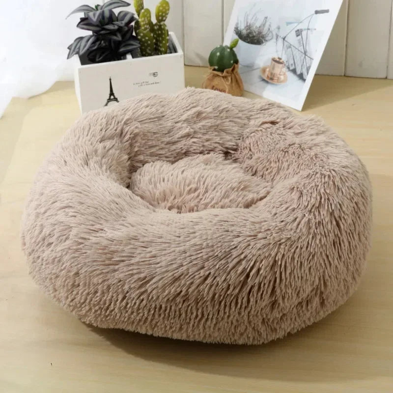 Round Cat Beds House Soft Long Plush Best Pet Dog Bed For Dogs Basket Pet Products Cushion Cat Bed Cat Mat Animals Sleeping Sofa - AMULET RING STORE