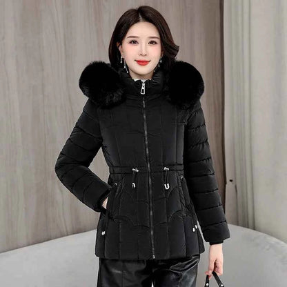 Winter 2025 New Down Jacket Women Parkas Fashion High-Quality Warm Cotton Padded Coat Ladies Short Overcoat Hooded Overwear Tops