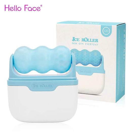 Hello Face Roller Ice Facial Massage Reusable 2 Shape Heads Freezable Ice Massager Lifting Tools