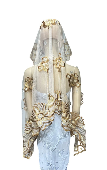 on sale 2025 New African Net Hijab Scarf For Muslim Women African Dubai Islam Headscarf Embroidery Shawls voile - AMULET RING STORE