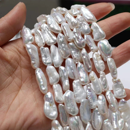 7x18-8x20mm 4A Uniform Size Natural Freshwater Pearl Baroque Pipa Bead Women Gift Jewelry Make DIY Necklace Bracelet Accessories - AMULET RING STORE
