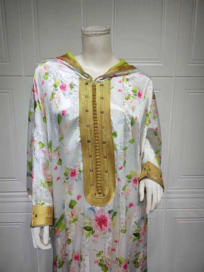 Moroccan Kaftans Wholesale Dubai Abaya Islamic Clothing Muslim Ladies Dresses Lace Embroidery Arabic Abaya Dress